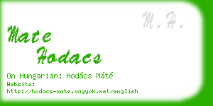 mate hodacs business card